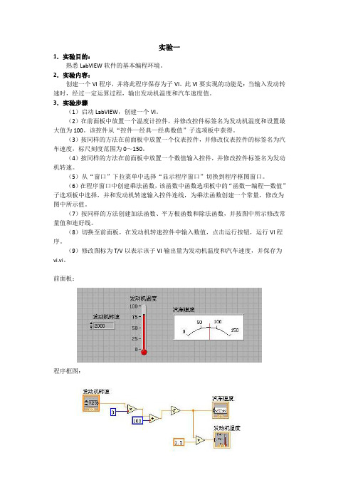 LabVIEW虚拟仪器实验报告