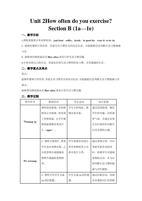 人教版英语八年级上册 Unit 2 How often do you exercise