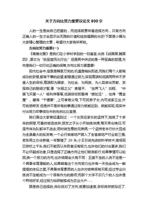 关于方向比努力重要议论文800字