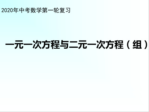 2020年中考数学第一轮复习一元一次方程与二元一次方程(组)