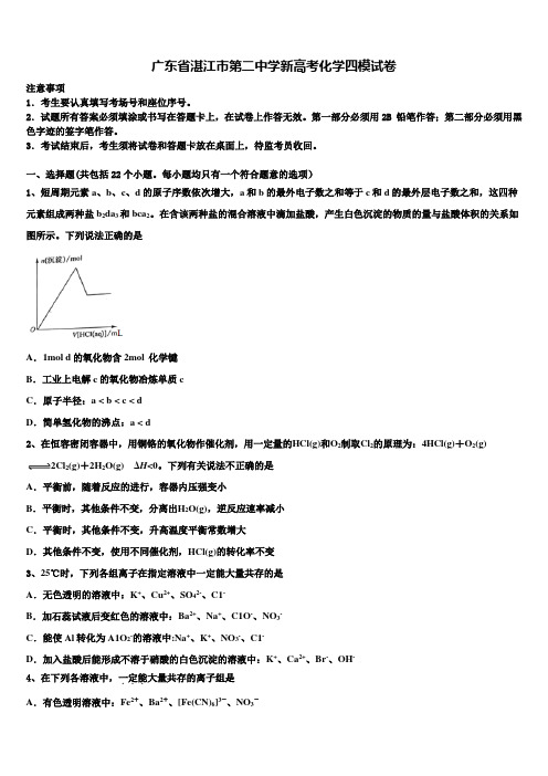 广东省湛江市第二中学新高考化学四模试卷及答案解析