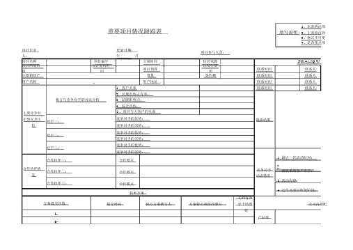 重要项目跟踪表(很好的,推荐)