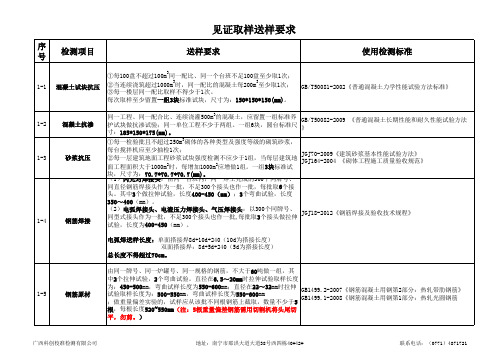 见证取样送样要求