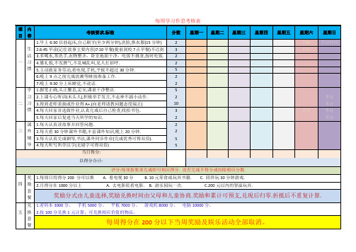 儿童成长自律表