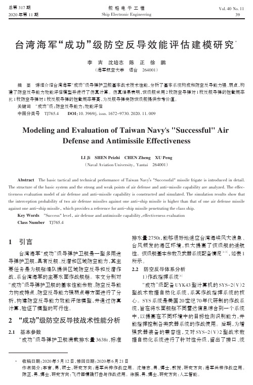 台湾海军“成功”级防空反导效能评估建模研究