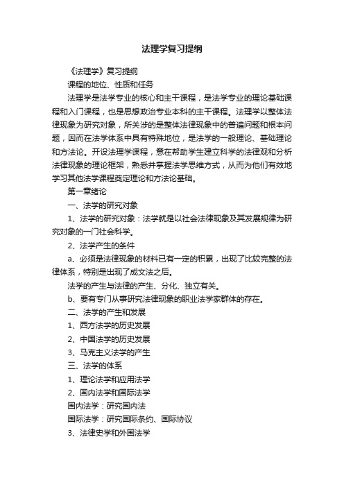 法理学复习提纲