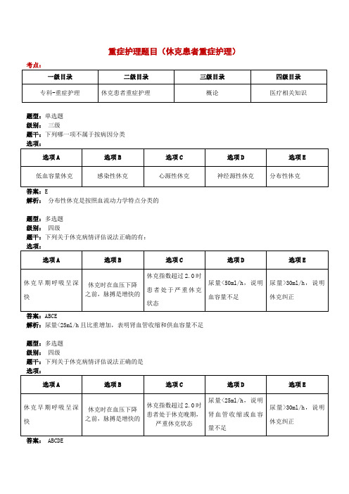 休克、创伤及多脏器功能衰竭 ★