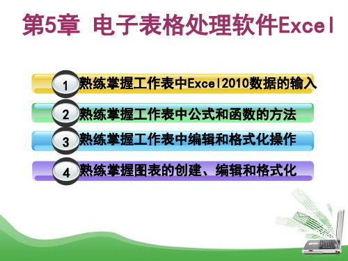 大学计算机基础课件第5章Excel 2010