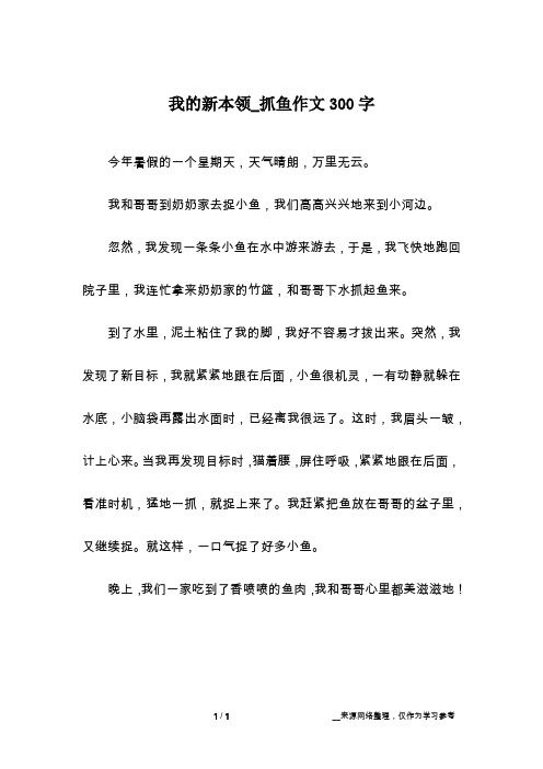 我的新本领_抓鱼作文300字