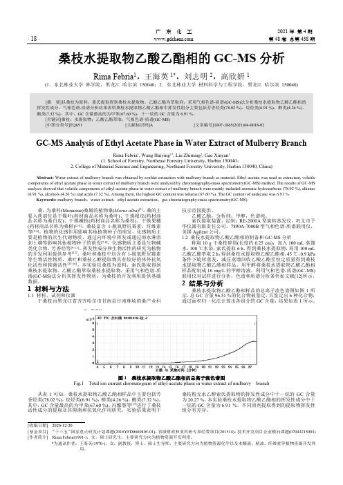 桑枝水提取物乙酸乙酯相的GC-MS分析