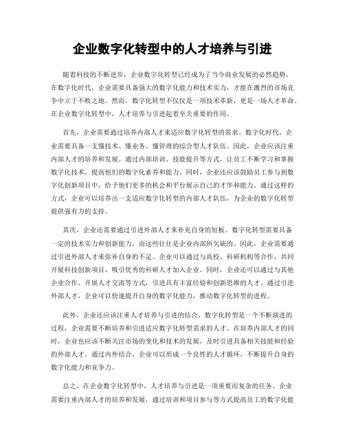 企业数字化转型中的人才培养与引进