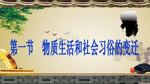 物质生活和社会习俗的变迁(人民版)