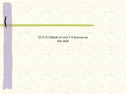 综合英语Book IV Unit 7 A Sunrise on the Veld