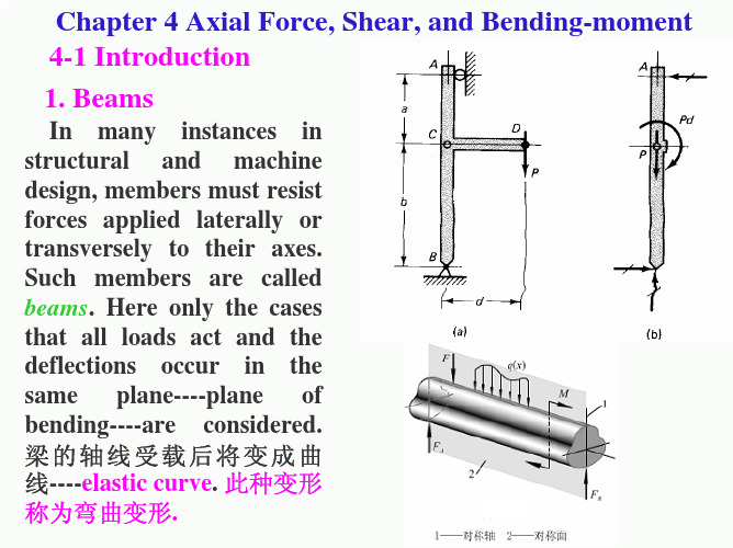 材料力学第四章轴力、剪力与弯矩