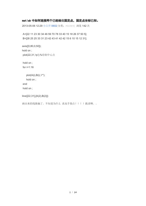 MATLAB绘制坐标点