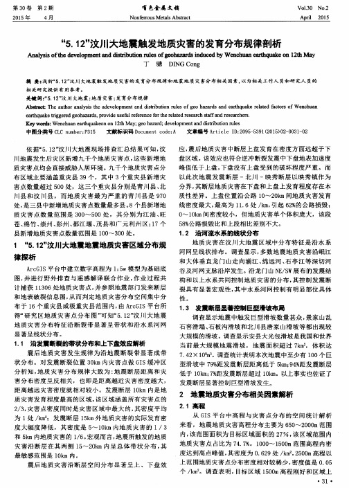 “5.12”汶川大地震触发地质灾害的发育分布规律剖析