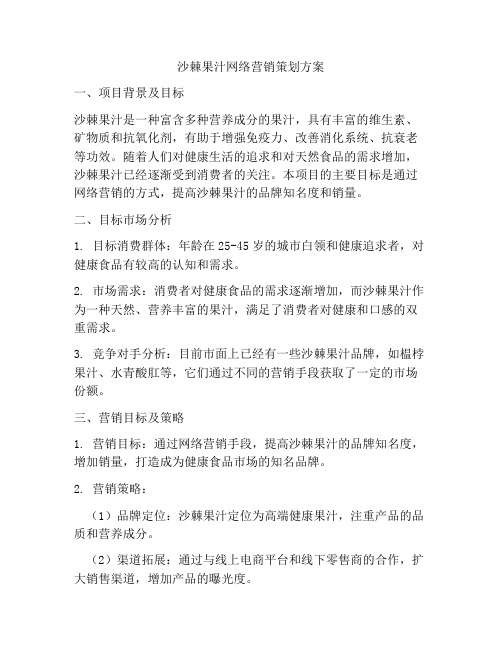 沙棘果汁网络营销策划方案