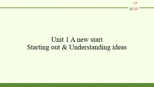 高中英语必修一《Unit 1 A new start Starting out Understanding ideas》课件