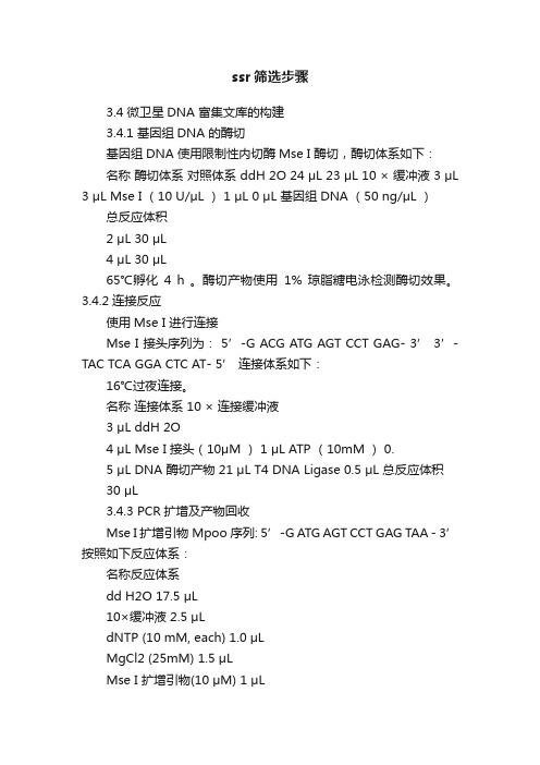 ssr筛选步骤