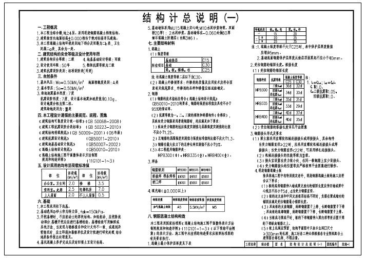 首届鲁班杯识图结构图纸+试卷