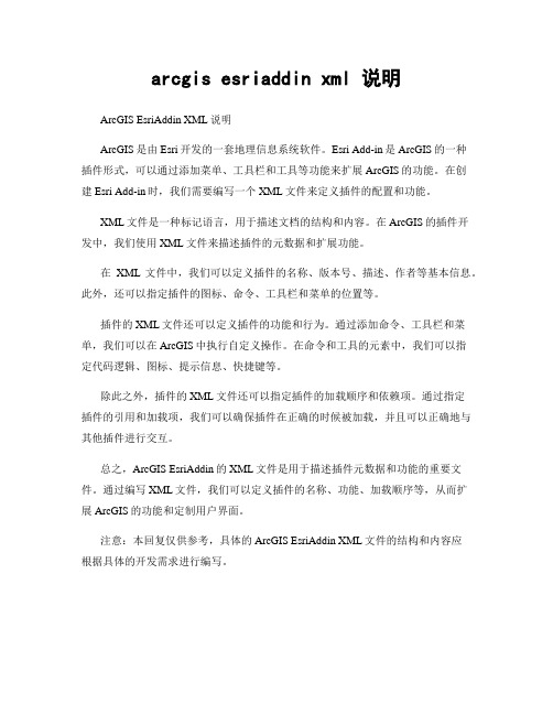 arcgis esriaddin xml 说明