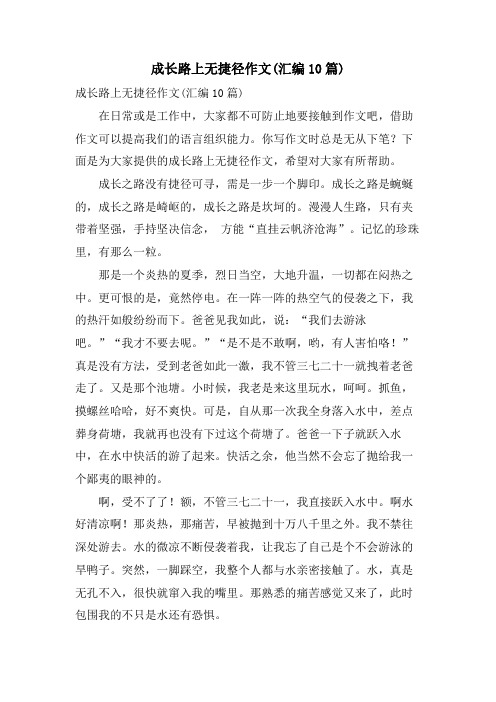 成长路上无捷径作文(汇编10篇)