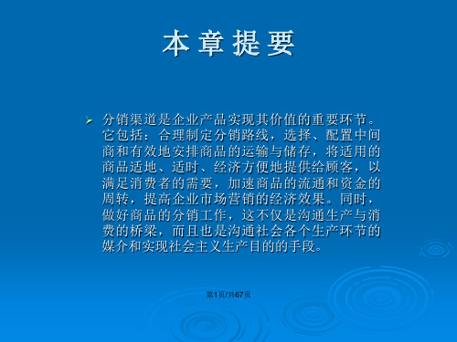 市场策略六分销渠道策略