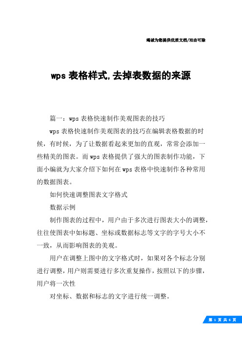 wps表格样式,去掉表数据的来源