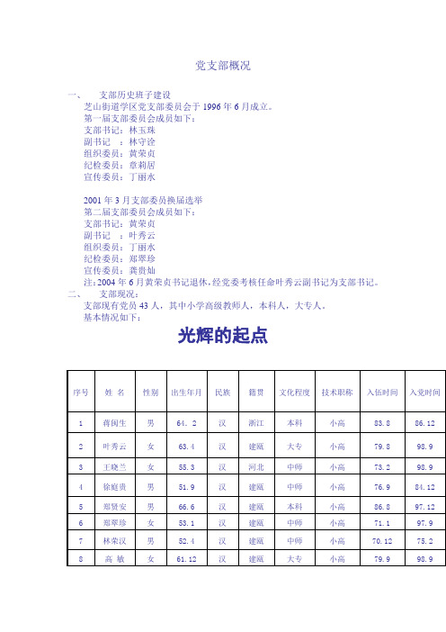党支部概况