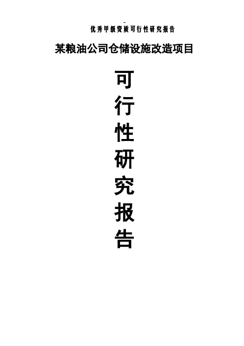 某粮油公司仓储设施改造项目可行性研究报告