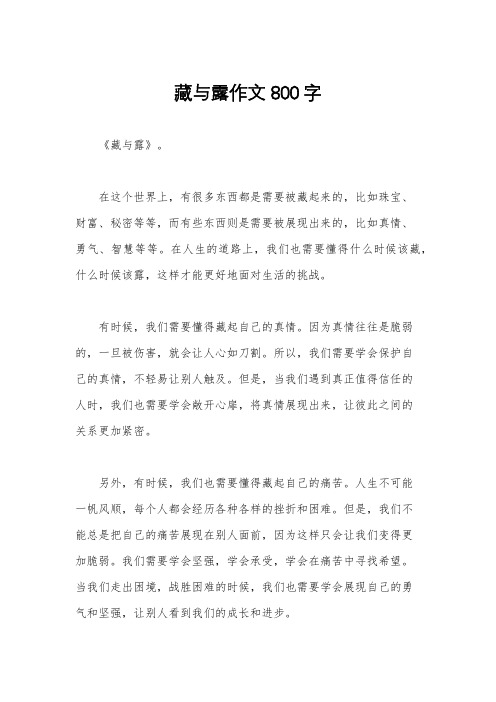 藏与露作文800字