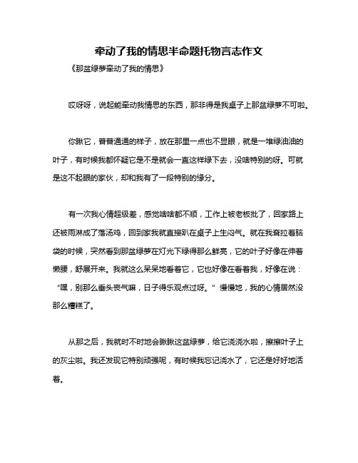 牵动了我的情思半命题托物言志作文