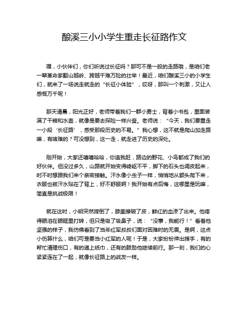 酿溪三小小学生重走长征路作文