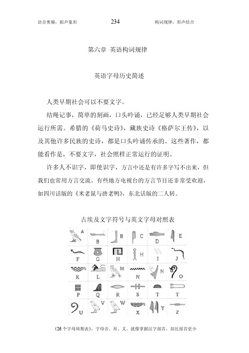英语26个字母周期表(第 6 章,英语构词规律)