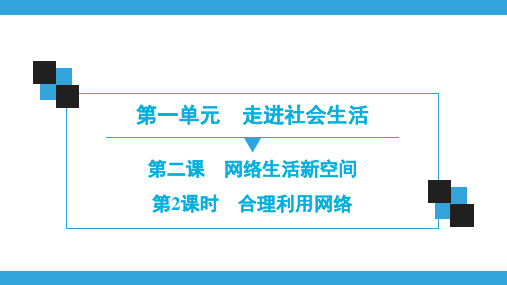 人教版道德与法治八年级上册第1单元同步课件：第2课第2课时 合理利用网络