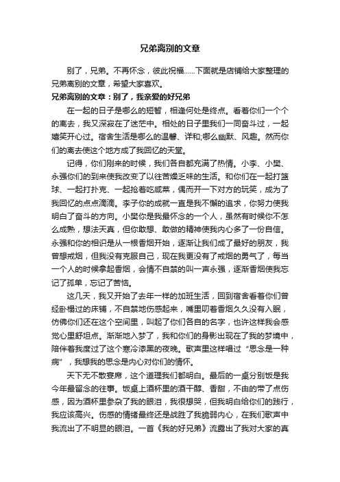 兄弟离别的文章