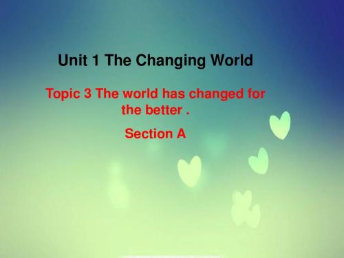 仁爱版九年级英语上册 Unit 1 Topic 3 Section A 课件