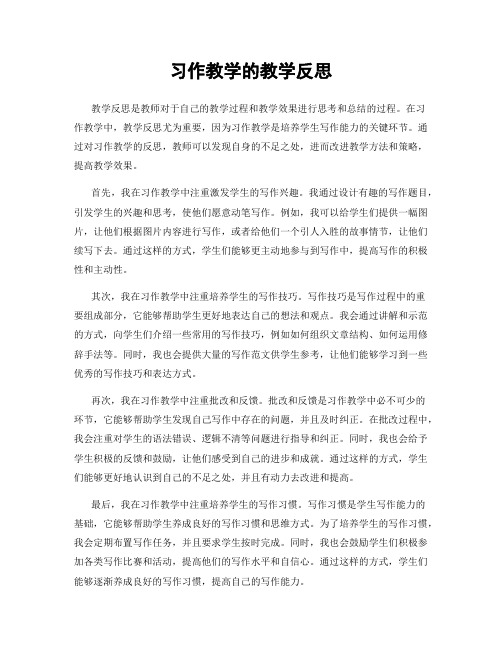 习作教学的教学反思