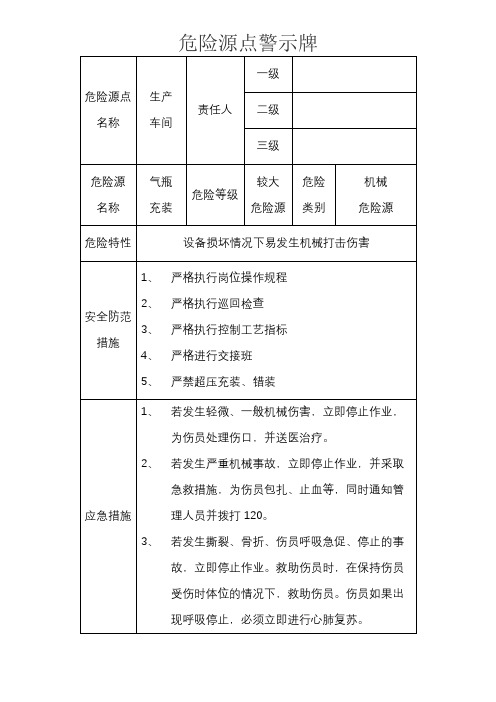 危险源点警示牌-充装x4