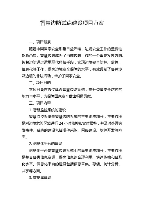 智慧边防试点建设项目方案