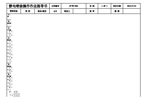 静电喷涂操作作业指导书(含表格)