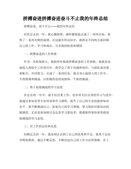 拼搏奋进拼搏奋进奋斗不止我的年终总结