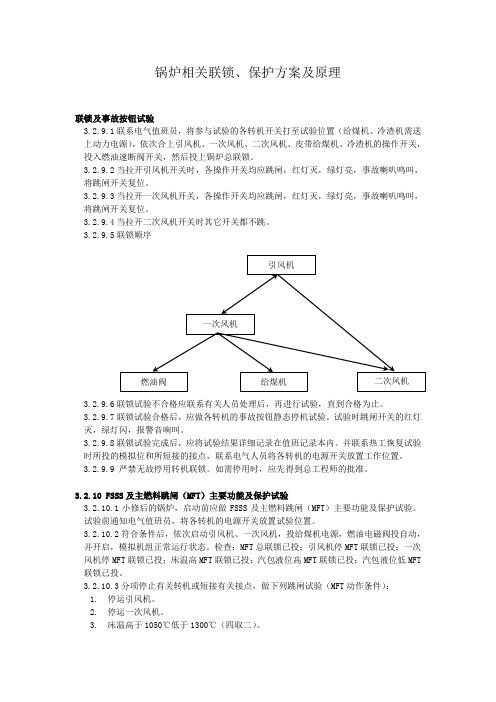 锅炉相关联锁、保护方案及原理