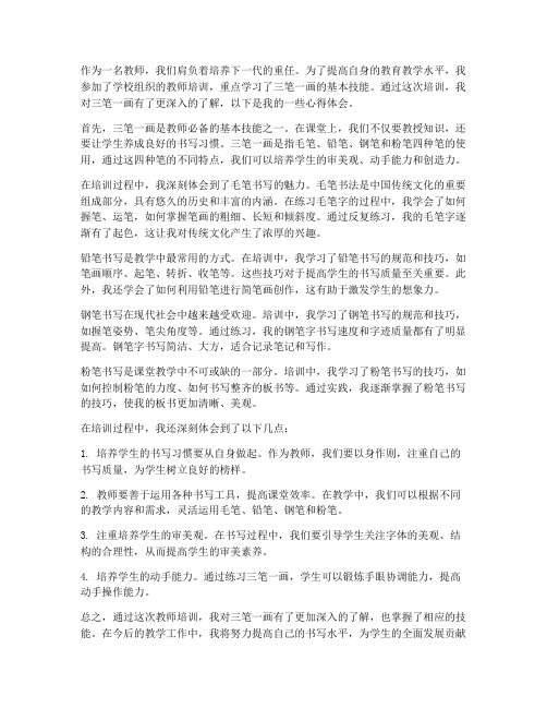 教师培训三笔一画心得体会