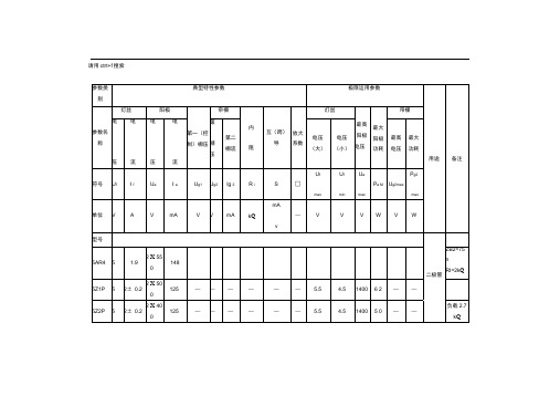 常用电子管参数