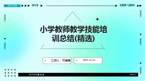 小学教师教学技能培训总结(精选)ppt