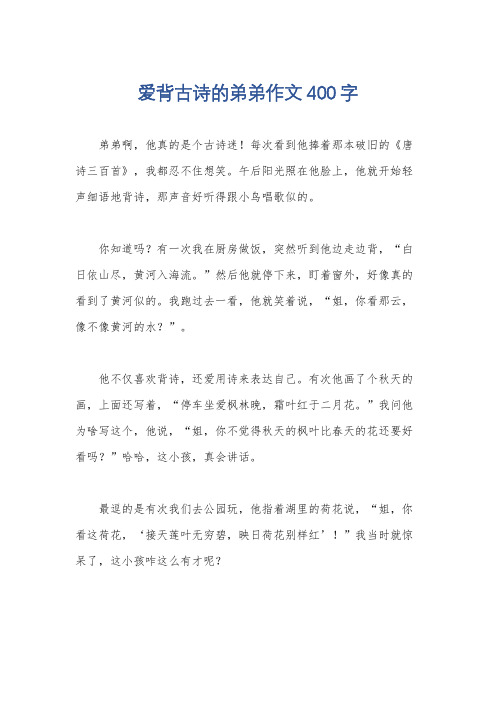 爱背古诗的弟弟作文400字