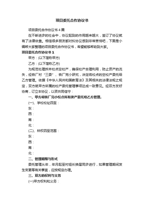 项目委托合作协议书4篇