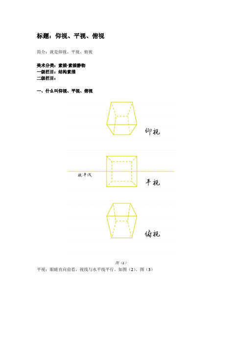 仰视、平视、俯视