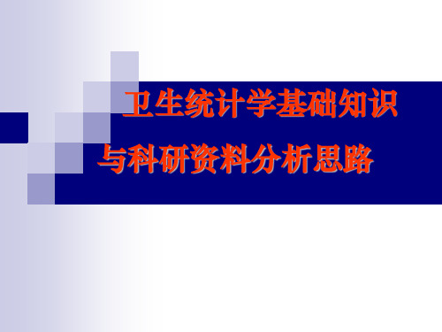 1110医学统计学基础与科研分析思路